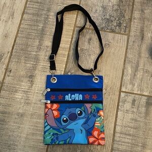 Blue Stitch Aloha Crossbody Passport Travel Bag - OS